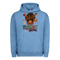 Pigment Pebble Blue merry mama afro messy bun Urban Hoodie - texasbilliewilder