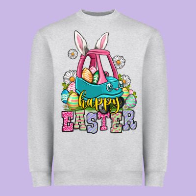 Happy Easter Toddler Car Heavyweight Sweatshirt Designed By Oliviacreatesart