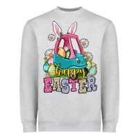 Heather Grey Happy Easter toddler car Heavyweight Sweatshirt - OliviaCreatesArt