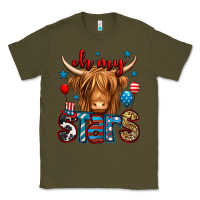 Army Green oh my stars 4th of july shaggy cow Classic Tee - Jasminsmagicworld