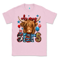 Bubblegum Pink oh my stars 4th of july shaggy cow Classic Tee - Jasminsmagicworld