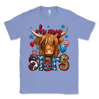 Colony Blue oh my stars 4th of july shaggy cow Classic Tee - Jasminsmagicworld