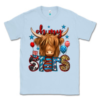 Dusty Blue oh my stars 4th of july shaggy cow Classic Tee - Jasminsmagicworld