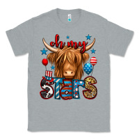Heather Grey oh my stars 4th of july shaggy cow Classic Tee - Jasminsmagicworld