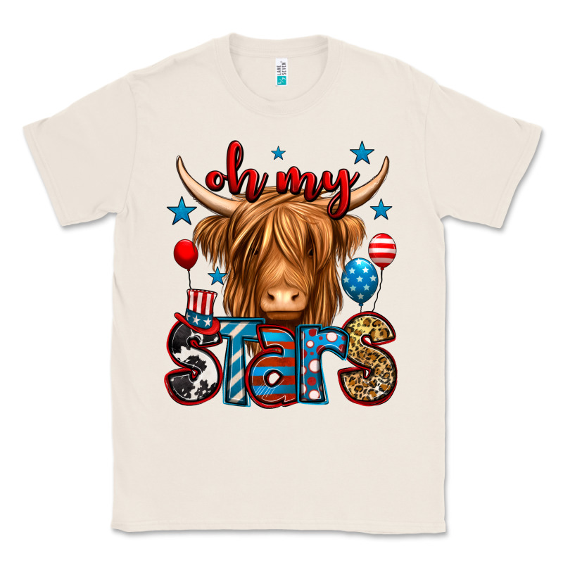 Oh My Stars 4th Of July Shaggy Cow Classic Tee by Jasminsmagicworld | Teevron