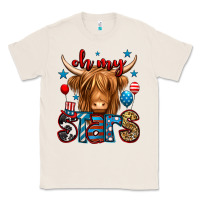 Natural oh my stars 4th of july shaggy cow Classic Tee - Jasminsmagicworld