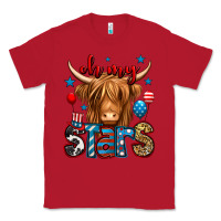 Red oh my stars 4th of july shaggy cow Classic Tee - Jasminsmagicworld