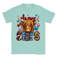 Seafoam oh my stars 4th of july shaggy cow Classic Tee - Jasminsmagicworld