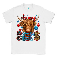 White oh my stars 4th of july shaggy cow Classic Tee - Jasminsmagicworld