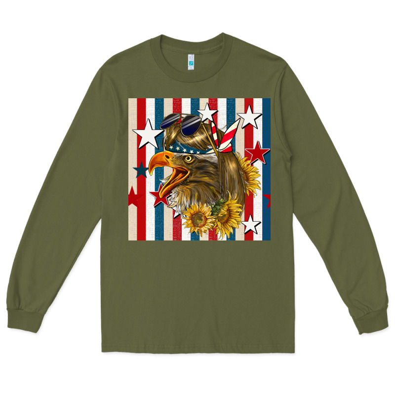 Mullet Eagle Seamless Pattern Long Sleeve Tee by BundleAndBundleShop | Teevron