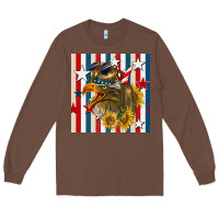 Chestnut mullet eagle seamless pattern Long Sleeve Tee - BundleAndBundleShop