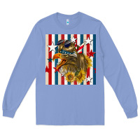 Colony Blue mullet eagle seamless pattern Long Sleeve Tee - BundleAndBundleShop