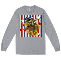 Heather Grey mullet eagle seamless pattern Long Sleeve Tee - BundleAndBundleShop