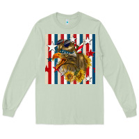 Matcha mullet eagle seamless pattern Long Sleeve Tee - BundleAndBundleShop