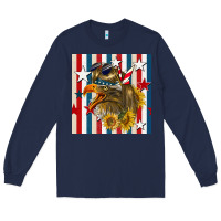 Navy mullet eagle seamless pattern Long Sleeve Tee - BundleAndBundleShop