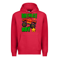 Cardinal birthday boy monster truck Premium Hoodie - Jasminsmagicworld