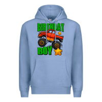Colony Blue birthday boy monster truck Premium Hoodie - Jasminsmagicworld