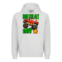 Dove Grey birthday boy monster truck Premium Hoodie - Jasminsmagicworld