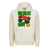Oatmeal Heather birthday boy monster truck Premium Hoodie - Jasminsmagicworld