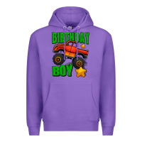 Purple birthday boy monster truck Premium Hoodie - Jasminsmagicworld