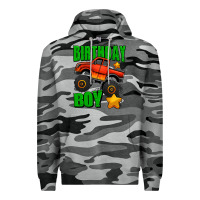 Slate Camo birthday boy monster truck Premium Hoodie - Jasminsmagicworld