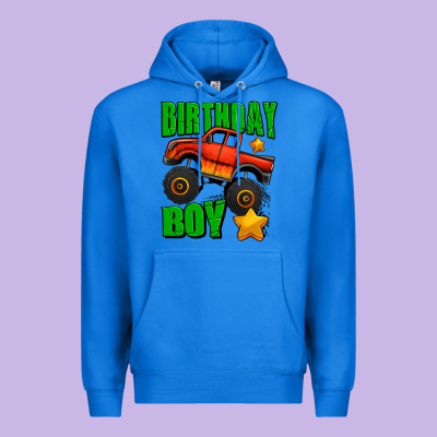 Birthday Boy Monster Truck Premium Hoodie Designed By Jasminsmagicworld