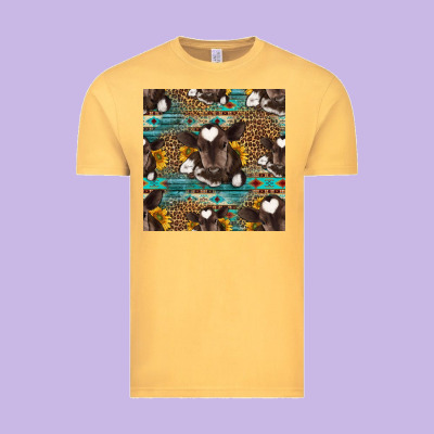 Western Baby Calf Seamless Pattern Vintage Tee Designed By Hra Design Shop
