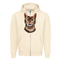 Sandshell Bengal Cat Face Zipper Hoodie - LillyAllenDesigns