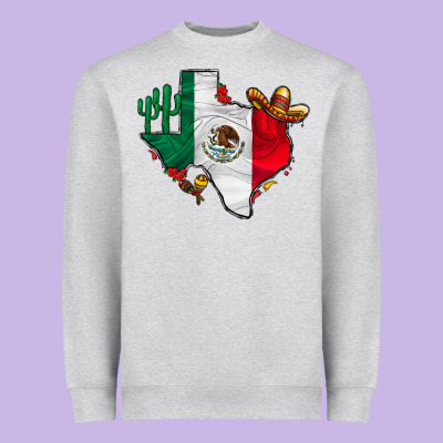 Mexica Texas Heavyweight Sweatshirt Designed By Cowhidedigitalart