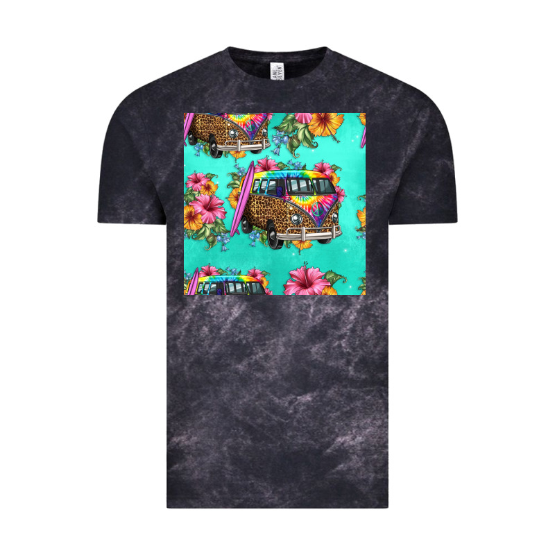 Floral Hippie Truck Seamless Pattern Vintage Tee by HRA Design Shop | Teevron