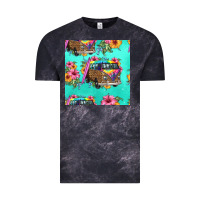Cloud Black floral hippie truck seamless pattern Vintage Tee - HRA Design Shop