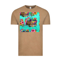 Vintage Coffee floral hippie truck seamless pattern Vintage Tee - HRA Design Shop