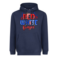 Navy red white boujee Heavyweight Hoodie - MaliasSmallBusiness