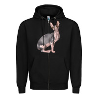 Black Sphynx Cat Zipper Hoodie - LillyAllenDesigns