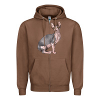 Chestnut Sphynx Cat Zipper Hoodie - LillyAllenDesigns