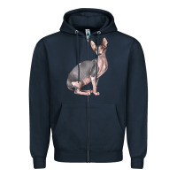 Navy Sphynx Cat Zipper Hoodie - LillyAllenDesigns