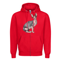 Red Sphynx Cat Zipper Hoodie - LillyAllenDesigns