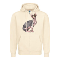 Sandshell Sphynx Cat Zipper Hoodie - LillyAllenDesigns