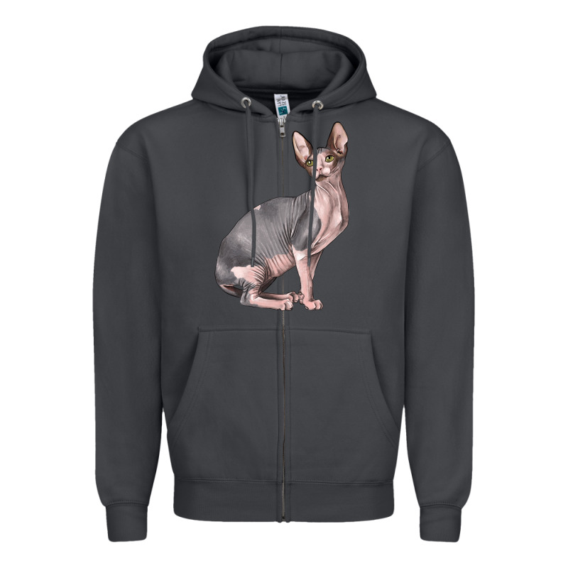 Sphynx Cat Zipper Hoodie by LillyAllenDesigns | Teevron