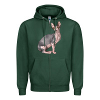 Sports Green Sphynx Cat Zipper Hoodie - LillyAllenDesigns