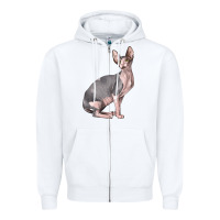 White Sphynx Cat Zipper Hoodie - LillyAllenDesigns
