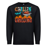 Black chillin and grilling Premium Sweatshirt - MaliasSmallBusiness
