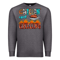 Charcoal Heather chillin and grilling Premium Sweatshirt - MaliasSmallBusiness