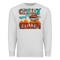Dove Grey chillin and grilling Premium Sweatshirt - MaliasSmallBusiness