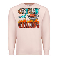 Pale Pink chillin and grilling Premium Sweatshirt - MaliasSmallBusiness