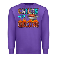 Purple chillin and grilling Premium Sweatshirt - MaliasSmallBusiness