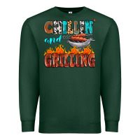 Sports Green chillin and grilling Premium Sweatshirt - MaliasSmallBusiness