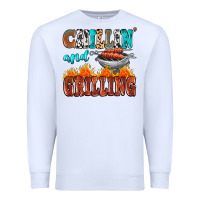 White chillin and grilling Premium Sweatshirt - MaliasSmallBusiness