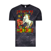 Cloud Black christmas magical unicorn Vintage Tee - FaDigitalArtStudio