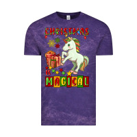 Cloud Purple christmas magical unicorn Vintage Tee - FaDigitalArtStudio